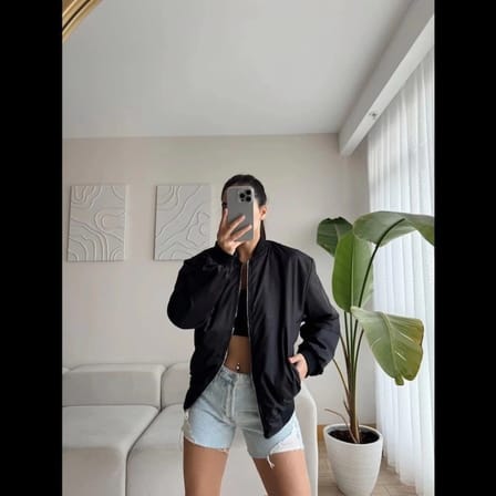 Siyah Bomber Mont - Siyah