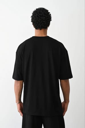 Erkek Tişört Düz Basic Penye Yazlık Bisiklet Yaka Kısa Kol T-Shirt - Siyah