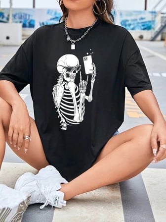 Baskılı   T-shirt - Siyah