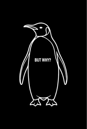 Erkek Nihilist Penguen Baskılı 3 İplik Pamuklu Kapüşonlu Sweatshirt Hoodie Siyah