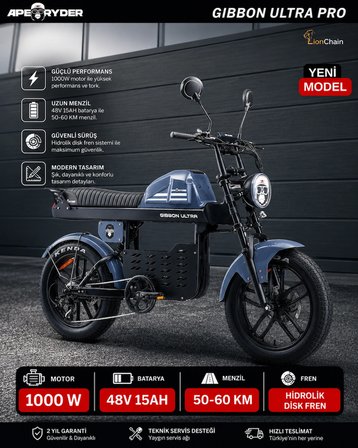 APE RYDER GİBBON ULTRA PRO 1000W ELEKTRİKLİ BİSİKLET AYNA VE EL GAZI HEDİYELİ
