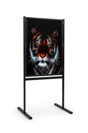 B1 50X70 cm Siyah Yüksek Alüminyum Tek Taraflı Mobil Kaldırım Reklam Poster Pano