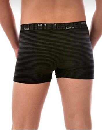 BERRAK 4475 ERKEK ÇİZGİLİ LİKRALI BOXER 6 ADET