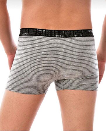 BERRAK 4475 ERKEK ÇİZGİLİ LİKRALI BOXER 10 ADET