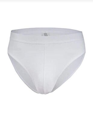  65 ERKEK BEYAZ MODAL KEMERLİ SLİP 12 ADET