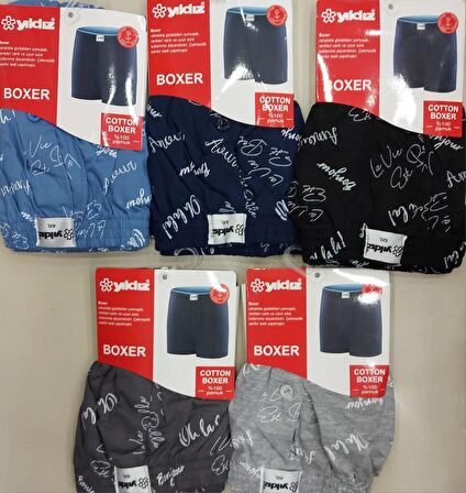  48 ERKEK KARIŞIK DESENLİ BATTAL BOXER 6 ADET