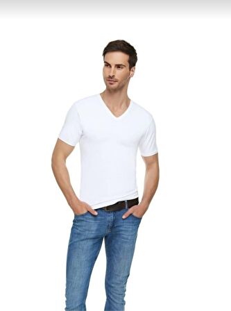 TUTKU ELİT 1303 ERKEK ELASTAN V YAKA ATLET 12 ADET