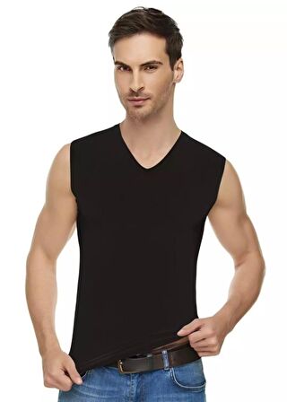 TUTKU ELİT 1305 ERKEK ELASTAN V YAKA SIFIR KOL ATLET 6 ADET