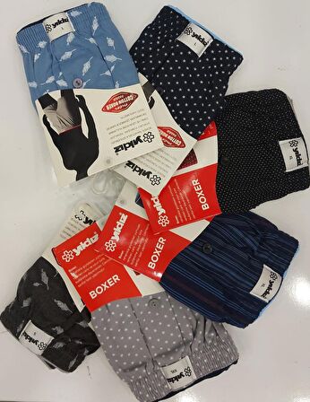  43 ERKEK HAVLU BEL DESENLİ BOXER 6 ADET