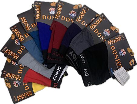 DONJOY ERKEK MODAL KARIŞIK RENKLİ BOXER 12 ADET 