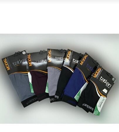 TATKAN ERKEK MODAL KARIŞIK RENKLİ BOXER 12 ADET 