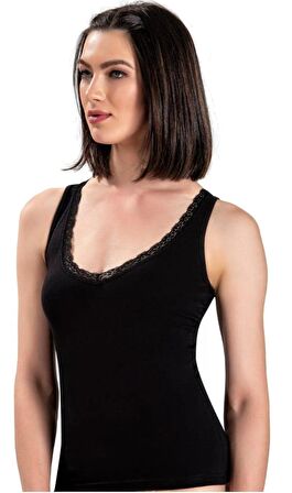 JİBER 617 Kadın V YAKA GENİŞ ASKILI DANTELLİ ATLET 10 ADET