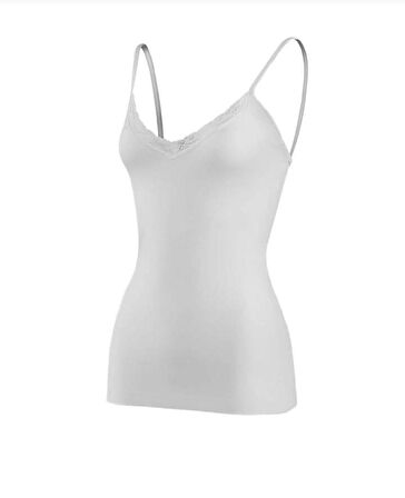  2225 Kadın İP ASKILI MODAL V YAKA DANTELLİ ATLET 6 ADET