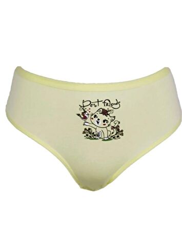 KOTA 3410 KIZ ÇOCUK RENKLİ BASKILI SLİP KÜLOT 12 ADET