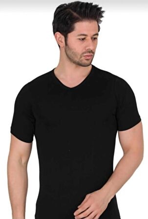 BERRAK 1027 ERKEK ELASTAN V YAKA KISA KOL ATLET 3 ADET