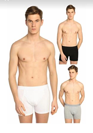 TUTKU 0114 ERKEK LİKRALI KARIŞIK RENKLİ BOXER ŞORT 3 ADET