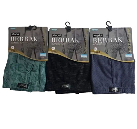 BERRAK 4497 ERKEK MODAL DESENLİ BOXER 3 ADET