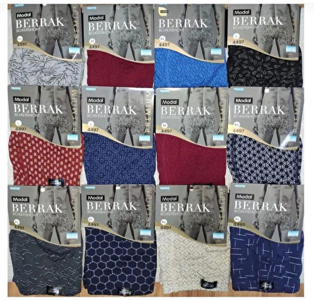 BERRAK 4497 ERKEK MODAL DESENLİ BOXER 10 ADET