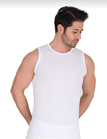 BERRAK 1026 ERKEK SÜPREM KOLSUZ LİKRALI BİSİKLET YAKA ATLET TEKLİ