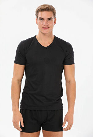  127 ERKEK MODAL SÜPER İNCE KISA KOL V YAKA ATLET 3 ADET