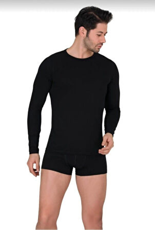 BERRAK 1025 ERKEK ELASTAN UZUN KOL BİSİKLET YAKA ATLET TEKLİ