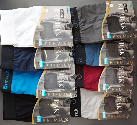 BERRAK 4476 ERKEK MODAL ÇOK RENKLİ LİKRALI BOXER 6 ADET