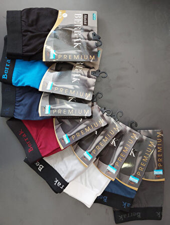 BERRAK 4476 ERKEK MODAL ÇOK RENKLİ LİKRALI BOXER 12 ADET
