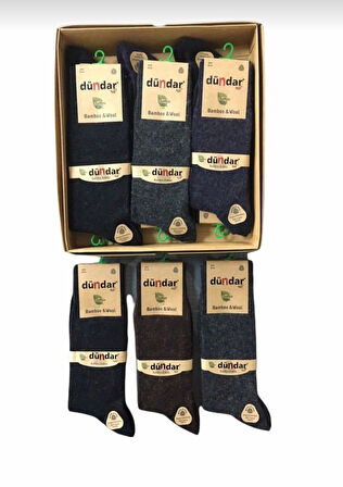 DÜNDAR PLUS 5923 ERKEK BAMBU WOOL YÜN ÇORAP 12 ADET