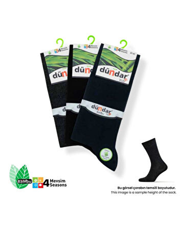 DÜNDAR PLUS 4780 ERKEK BAMBU 4 MEVSİM ÇORAP 12 ADET