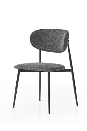 Laila S80 Sandalye – Antrasit Kumaş, Siyah Metal Ayak