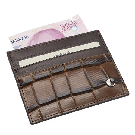Cacharel Kahve B.Kroko Unisex Deri Kartlık 0244B8K