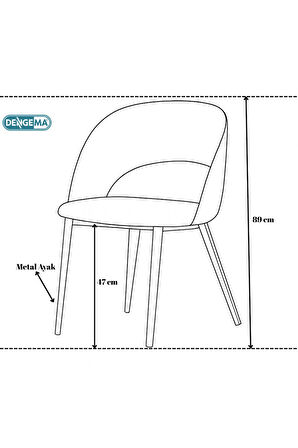 Mostar S88 Sandalye – Krem (Tiesto Polyester), Siyah Metal Ayak