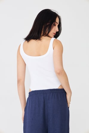 Askılı Fitilli Bodysuit Pamuk