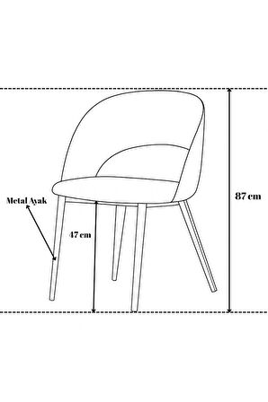 Boston S91 Sandalye (2 Adet) – Antrasit Kumaş, Krom Metal Ayak