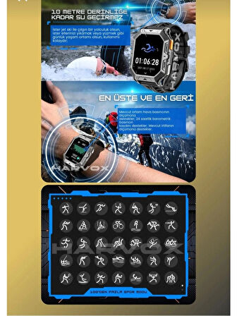 Harvox Watch X1 Pro Saat Iphone ve Android Tüm Telefonlara Uyumlu 100GÜN Sarj Süreli Akıllı Saat
