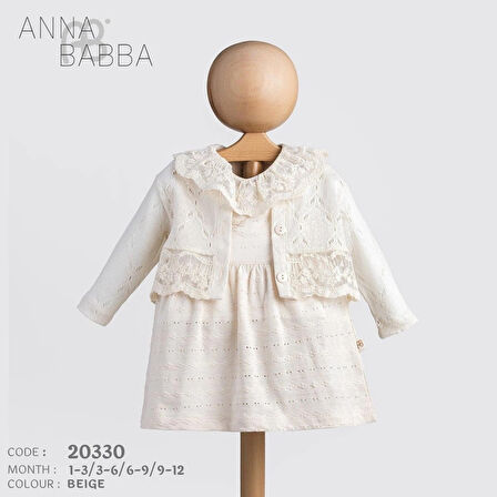 ANNA BABBA DANTELLİ 2 Lİ BEBEK ELBİSE TAKIMI // 20330