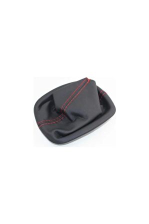 Toyota Yaris 2005-2011  Uyumlu Vites Körüğü Siyah Deri Kırmızı Dikiş  