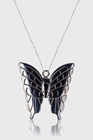 Sertifikalı AAA+ Kelebek Model Doğal Taş Hematit Taşı Kolye