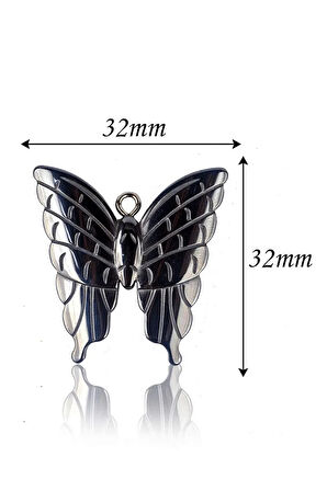 Sertifikalı AAA+ Kelebek Model Doğal Taş Hematit Taşı Kolye