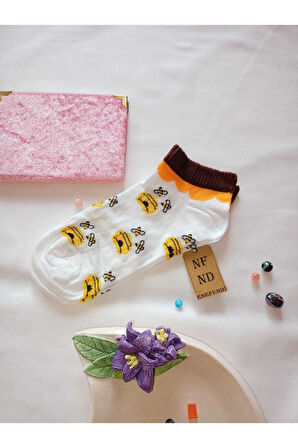 3 ÇİFT PATİK ÇORAP YUMUŞAK DİKİŞSİZ BURUN KADIN PAMUKLU KISA KONÇ DESENLİ ÇORABI 36-40