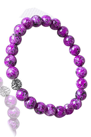 Sertifikalı Açık Mor Çeroit Taşı Bileklik - Gümüş Aparatlı