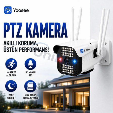 Uninet Unınet 2mp 1080P Wifi Ptz Güvenlik Kamerası – Hareket Takibi, Gece Görüşü, Çift Yönlü Ses ve Polis Çakarılı