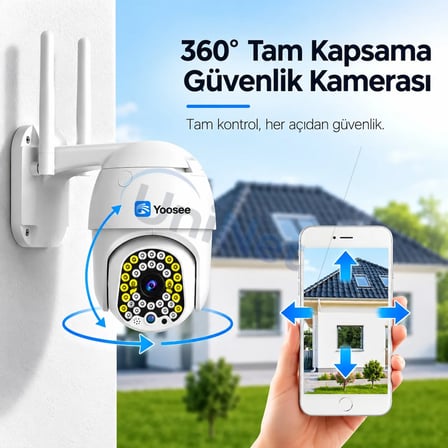 Uninet 360 Derece Ptz Dış Mekân Wifi Güvenlik Kamerası – Gece Görüşlü, Uzaktan Kontrollü ve Hareket Algılamalı