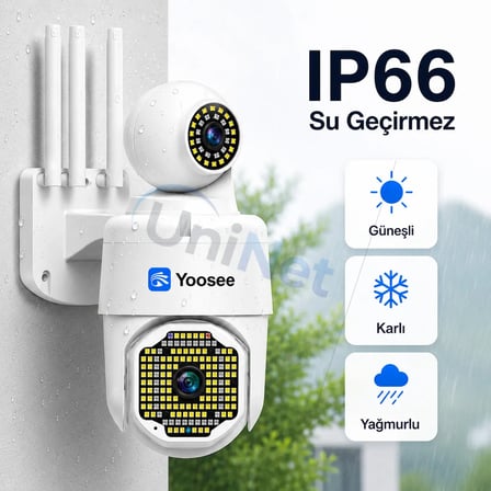 Uninet 3mp+3mp Çift Lensli Ptz Wifi Güvenlik Kamerası – Otomatik Takip, ICAM365, Gece Görüşü ve Çift Yönlü Ses