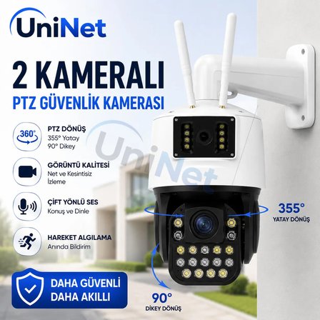 Uninet 42X Optik Zoom 8mp Çift Lensli Wifi Ptz Güvenlik Kamerası – Gece Görüşü ve 355° Dönebilen Ip Kamera