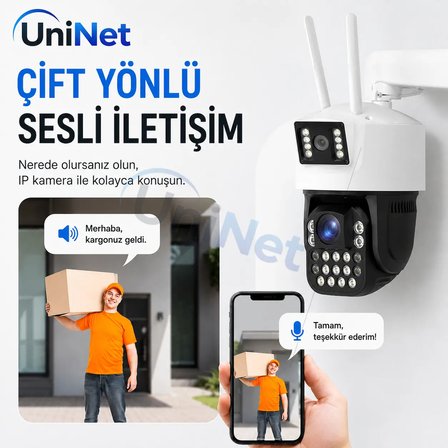 Uninet 42X Optik Zoom 8mp Çift Lensli Wifi Ptz Güvenlik Kamerası – Gece Görüşü ve 355° Dönebilen Ip Kamera