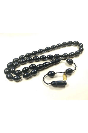 Mesut Elma Usta Eseri Imzalı Mühürlü İnci Siyahı Sıkma Kehribar Sertifikalı 5373