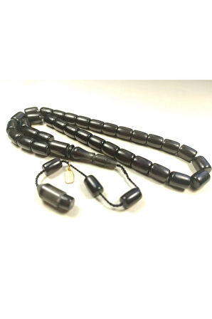 Mesut Elma Usta Eseri Imzalı Mühürlü İnci Siyahı Sıkma Kehribar Sertifikalı 5363