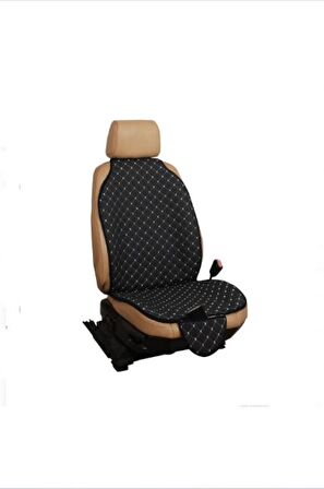 RENAULT GRAND SCENİC 2009-2013 Terletmez, Ortopedik Koltuk Minderi, Siyah Kumaş Beyaz Dikiş