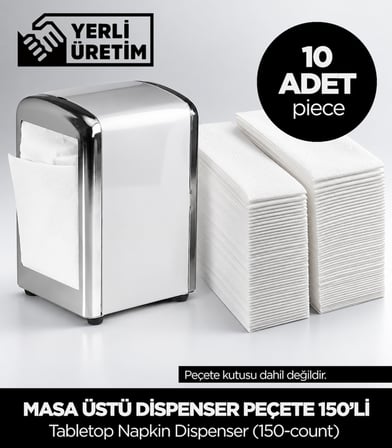 Masa Üstü Dispenser Peçete 150'li 10 Adet